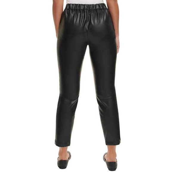 NEW DKNY Jeans Faux Leather Pant | Black - Picture 3 of 6